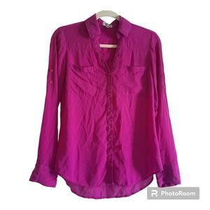 Express Portofino Button Up Slim Fit Blouse